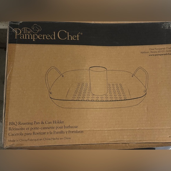 Pampered Chef Kitchen Pampered Chef Bbq Roasting Pan Can Holder